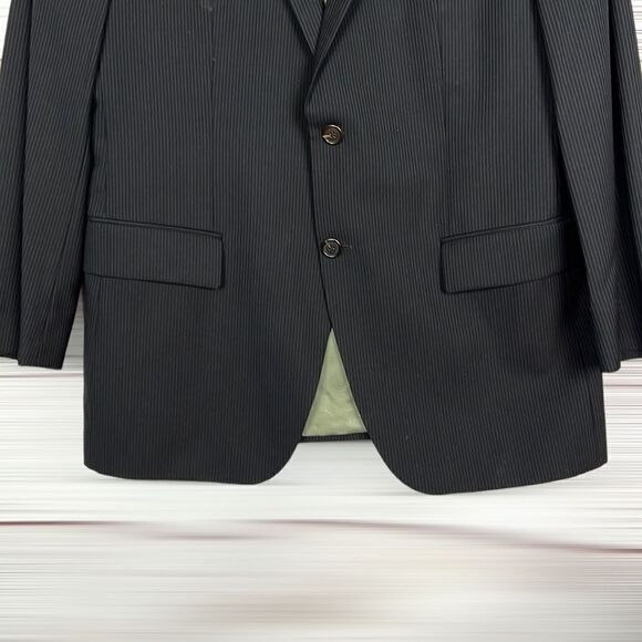 HUGO by HUGO BOSS Wool Striped Single Breasted Blazer Two Button Suit Jacket 42R - Picture 4 of 16